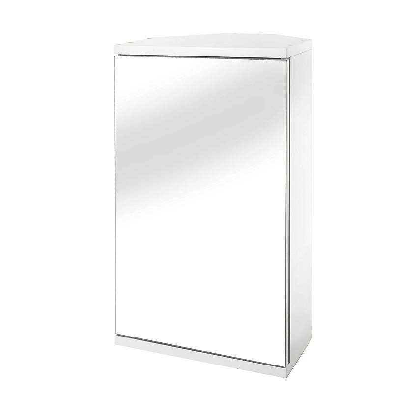Croydex 1-Door Bathroom Corner Cabinet White 300mm x 240mm x 500mm