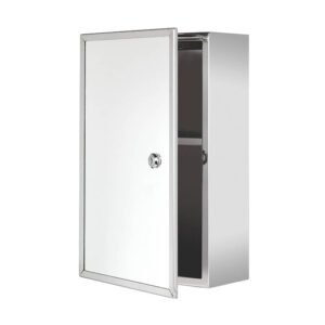Croydex Lockable 1-Door Bathroom Medicine Cabinet 250mm x 130mm x 400mm