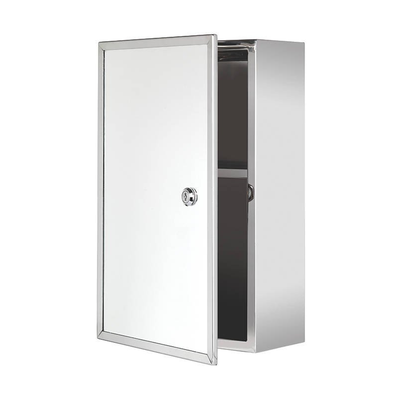Croydex Lockable 1-Door Bathroom Medicine Cabinet 250mm x 130mm x 400mm