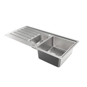 Swirl Canche 1.5 Bowl Polished Stainless Steel Sink 1005mm x 505mm